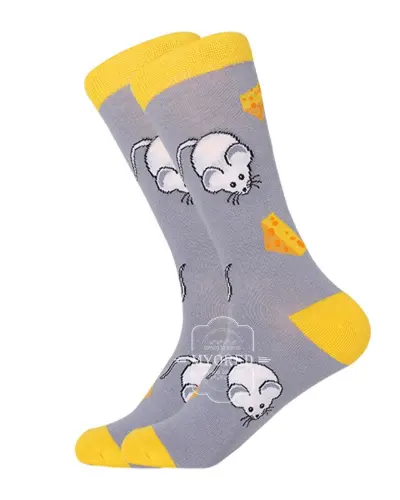 Chaussettes Fantaisie Souris et Part de Fromage